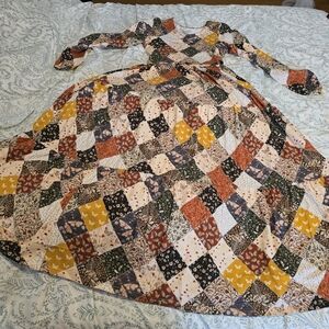 Patchwork Long Sleeve Kids Dress